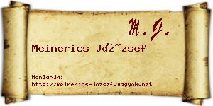 Meinerics József névjegykártya